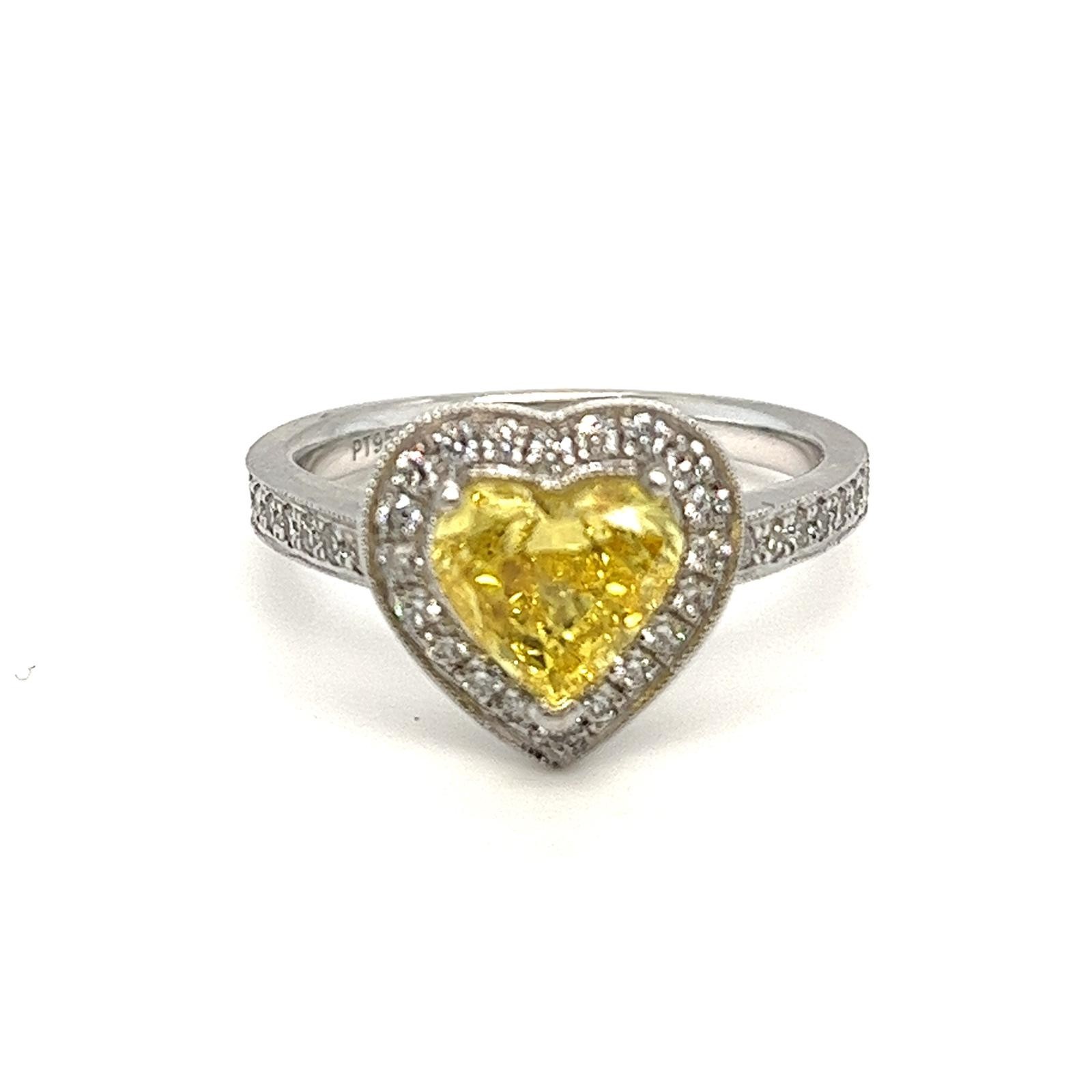 VIVID YELLOW DIAMOND CLUSTER RING