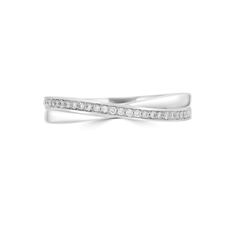 Cross-Over Women's Diamond Wedding Ring | WED048