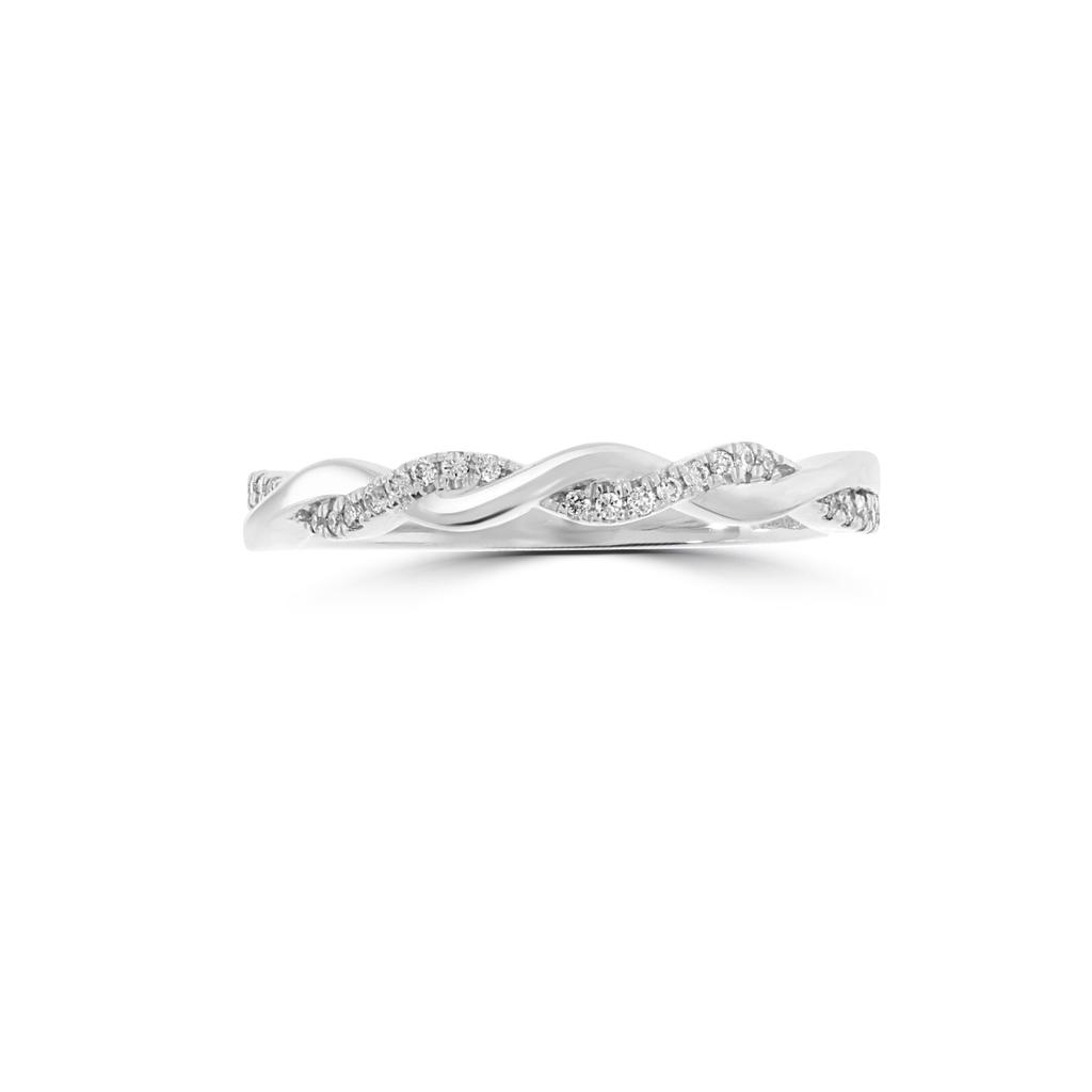 Infinity Style Twisted Diamond Wedding Ring | WED041