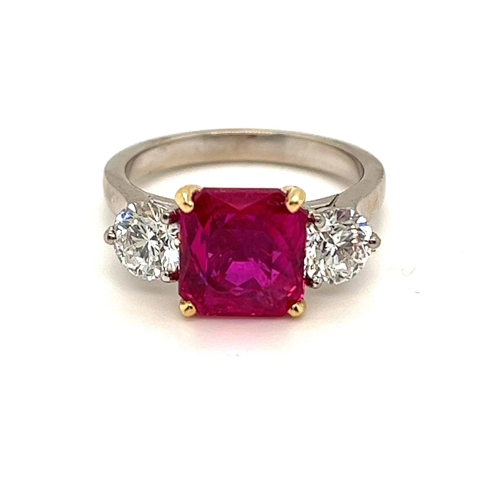 Extremely Rare Unheated Burmese Ruby Ring