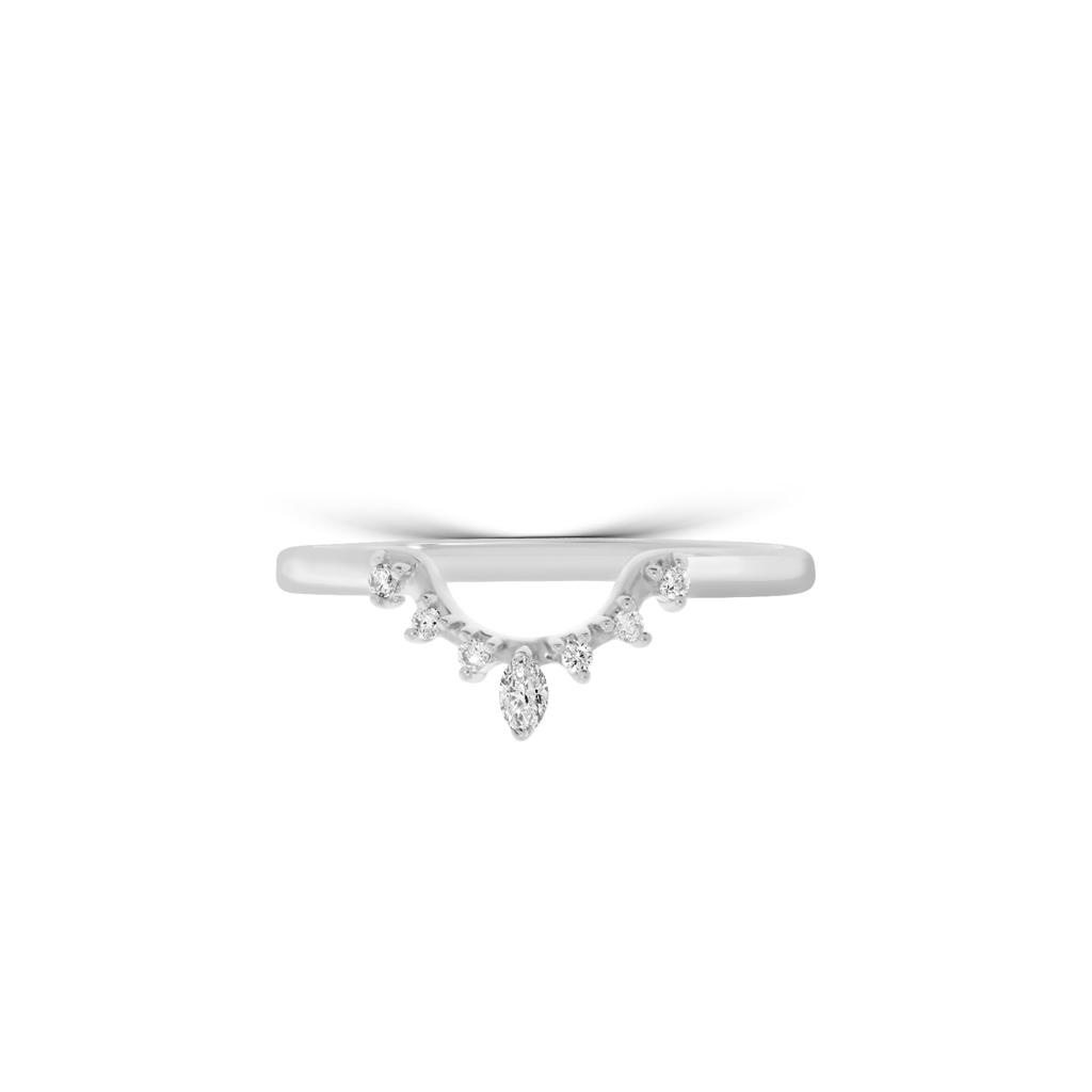 Marquise and Round Cut Diamond Wedding Ring | WED044