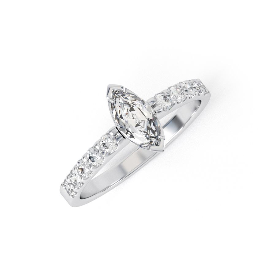 HOPE | Marquise shape diamond Shoulder set Engagement Ring