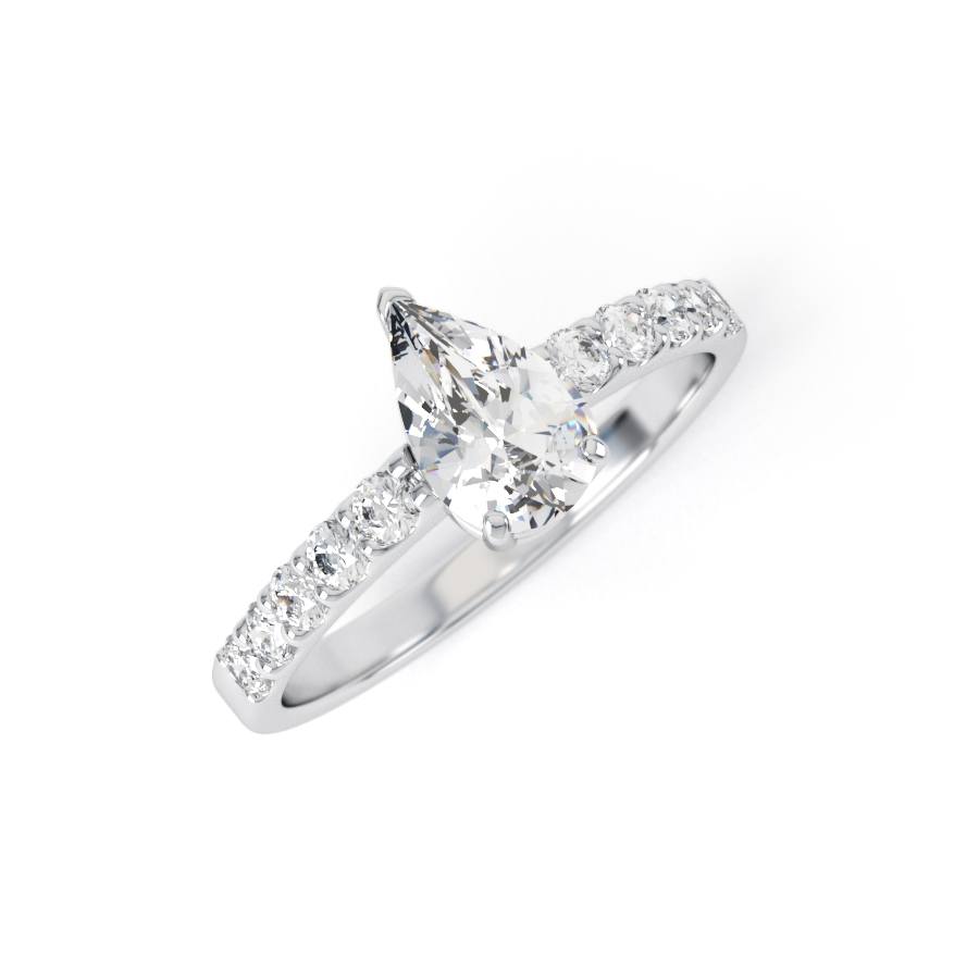 SELENA | Pear shape Claw shoulder set Engagement Ring