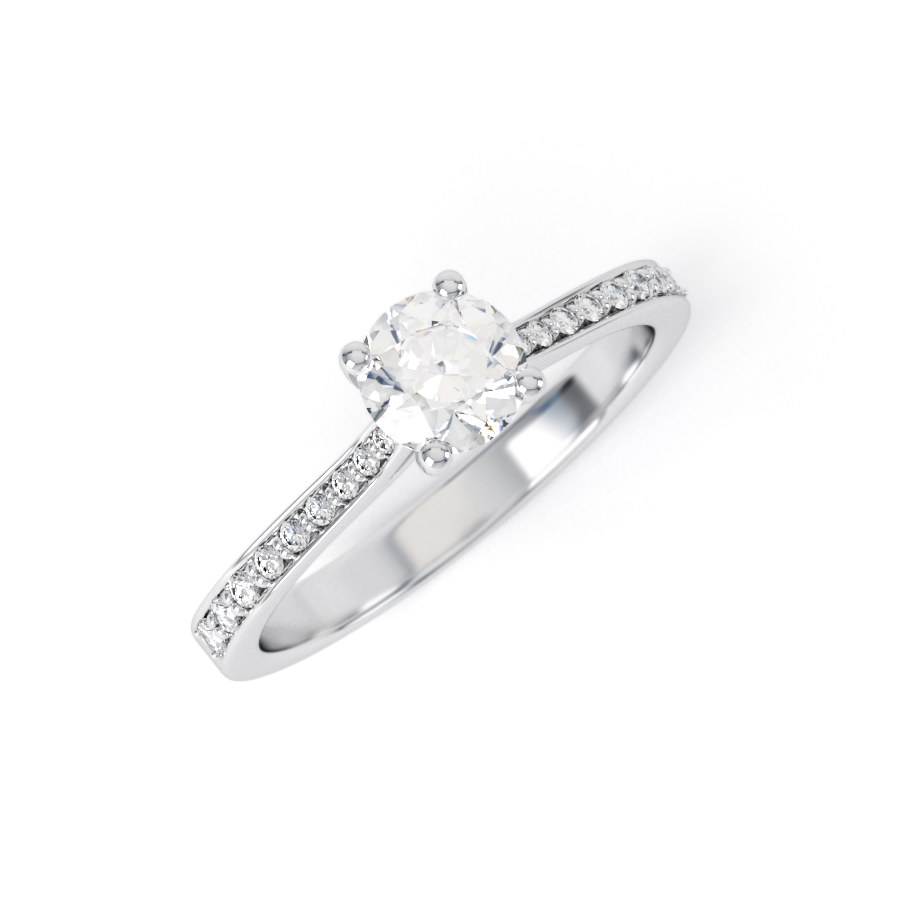 ATHENA | Channel shoulder set Diamond Ring