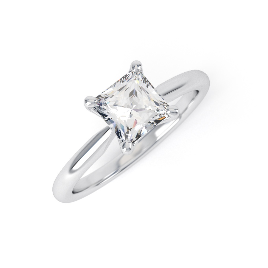 AMAYA | Princess cut Knife Edge Set Engagement Ring