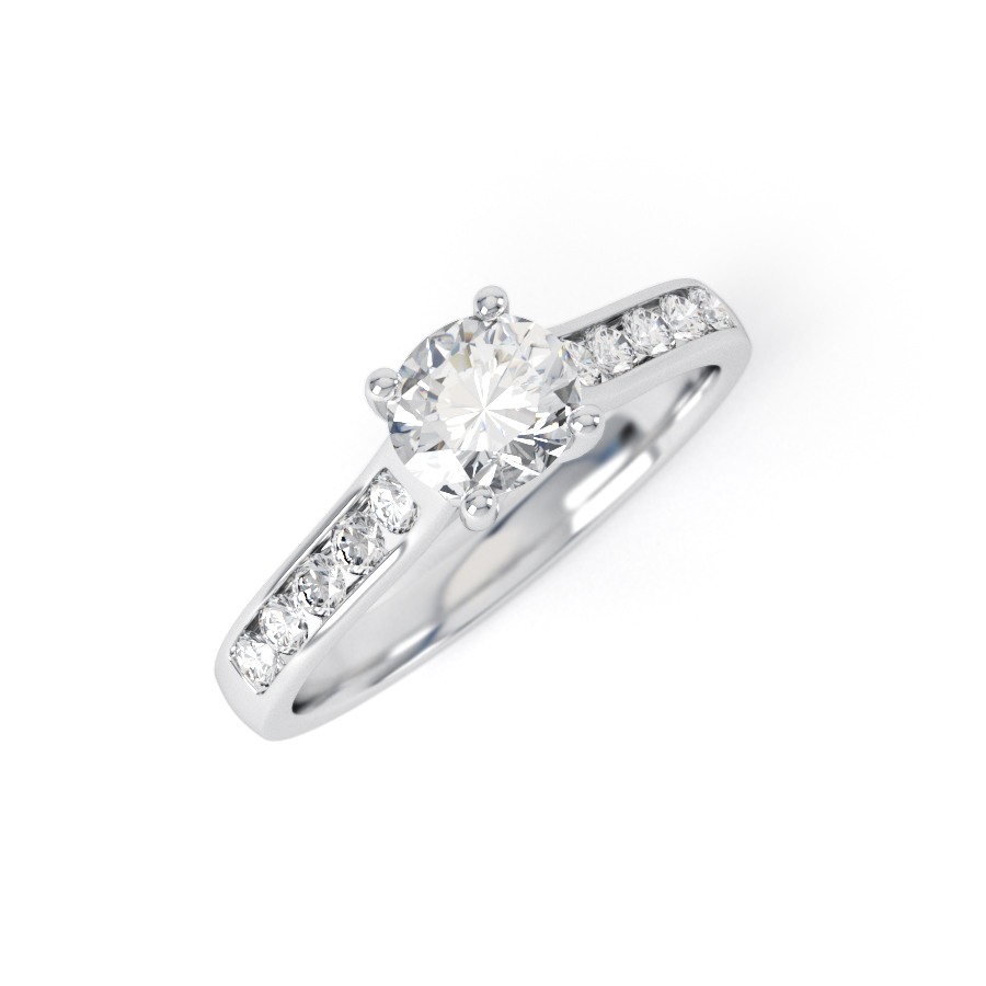 MADISON | Wide Channel shoulder Set Diamond Ring