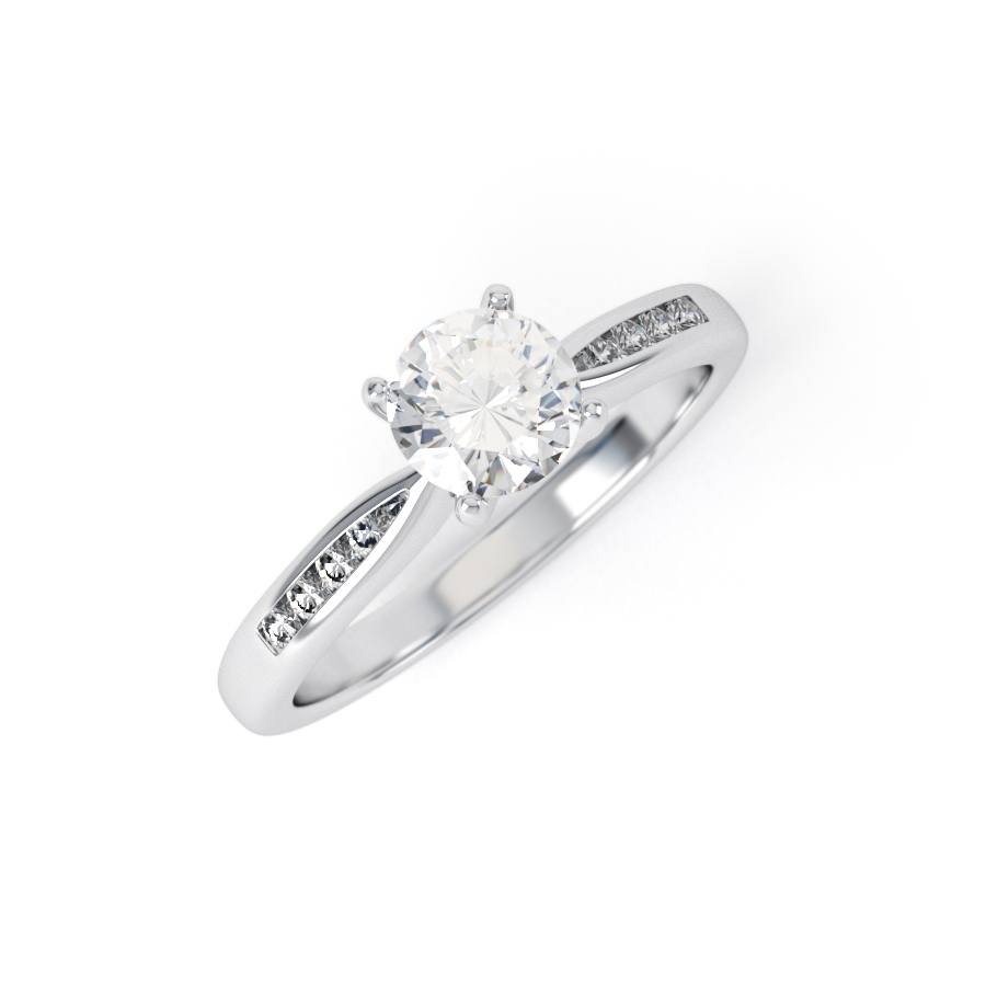 NAOMI | Tapering Shoulder Set Engagement Ring