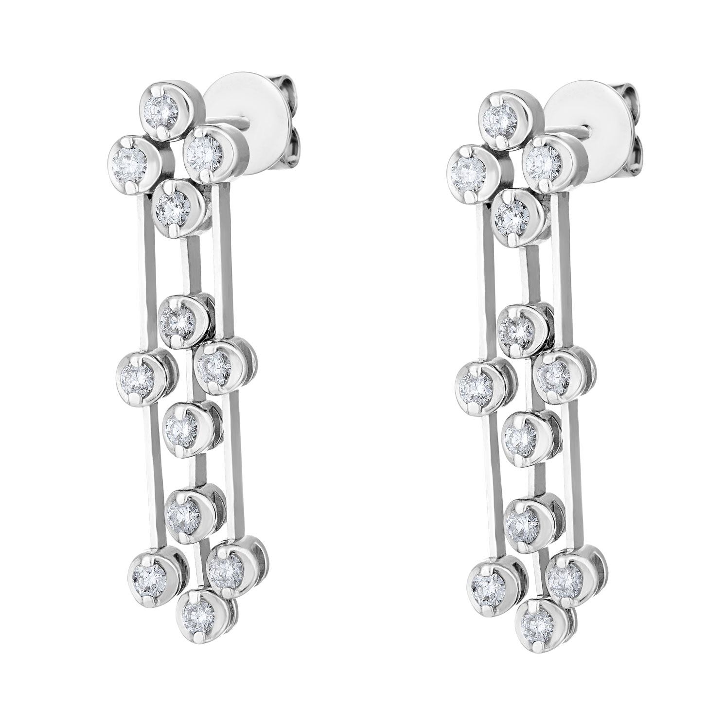 Diamond Drop Earrings | Round Cut | D_S001
