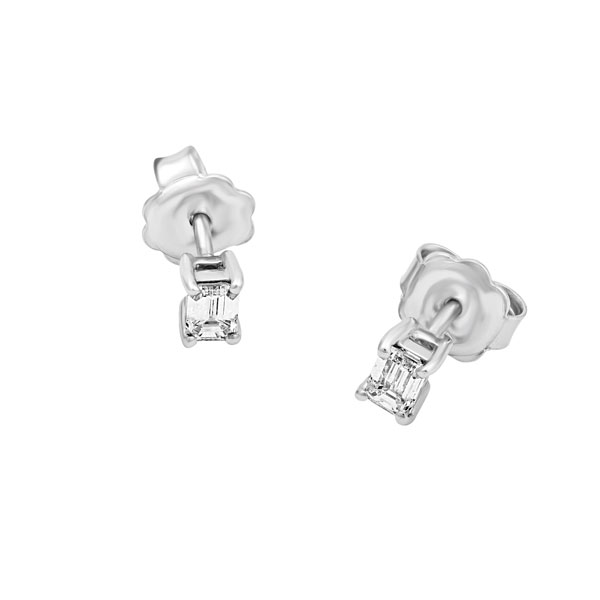 Diamond Earrings | Emerald Cut Stud | D_S026