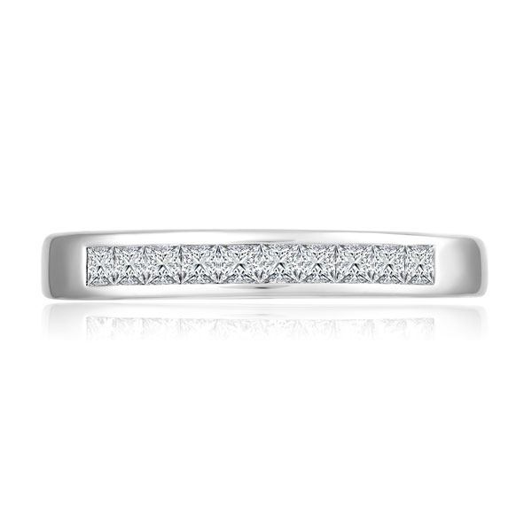 Princess Cut Channel Set Wedding Band | ET107