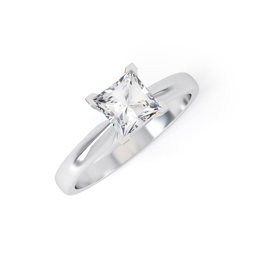 LAURA | Princess Cut Straight Tapering Style Diamond Ring