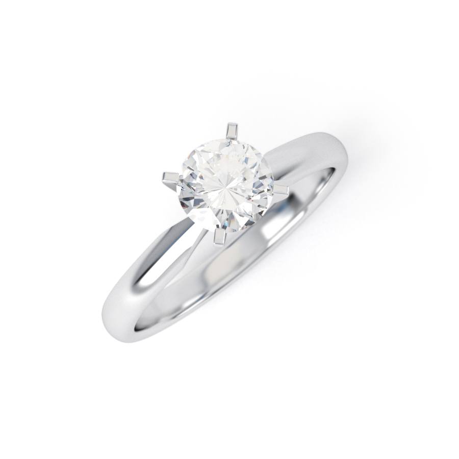 CALLIE | Knife Edge Four Claw Set Diamond Ring