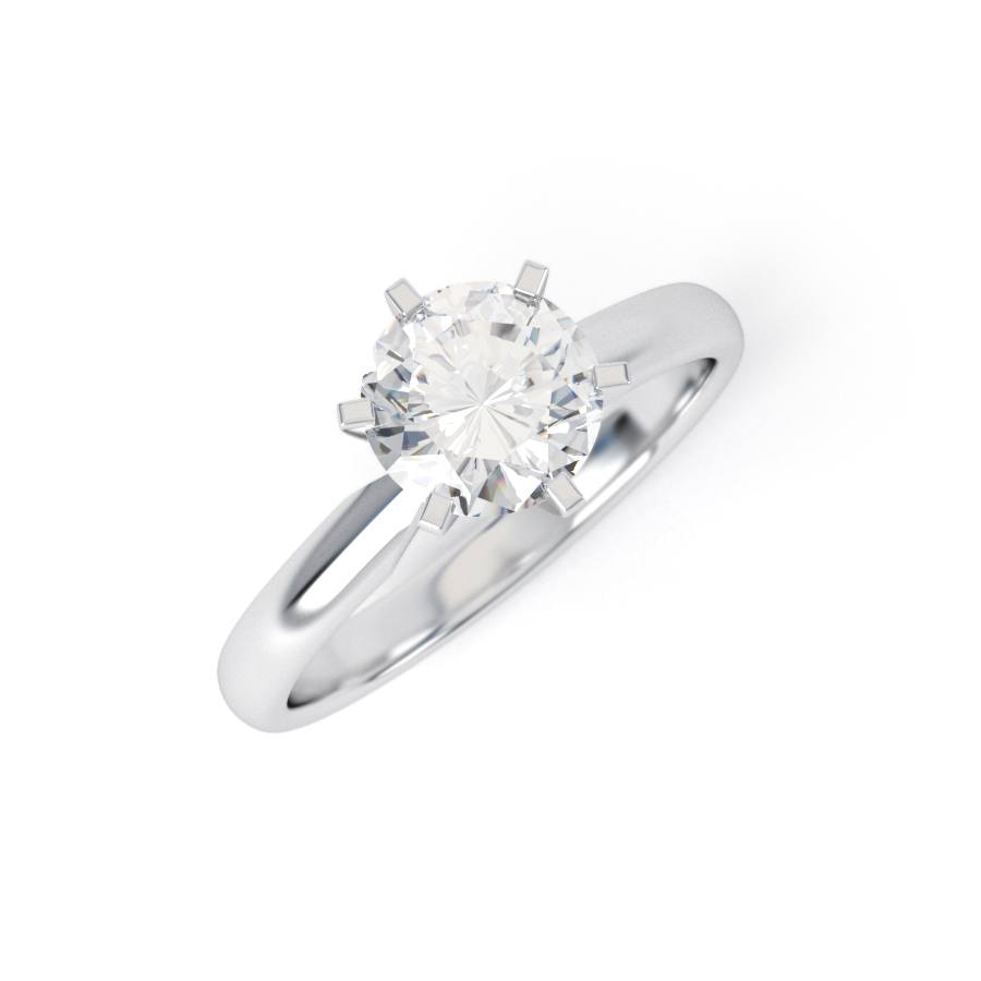 GENESIS | Knife Edge Six Claw Set Solitaire Diamond Ring
