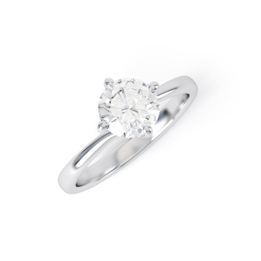 FINLEY | NSEW Petite Tapering 4 Twisted Claw Round Cut Engagement Ring