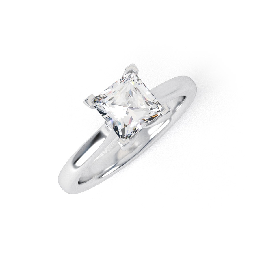 LIV | Petite Set Four Box Style Claw set Princess Cut Engagement Ring