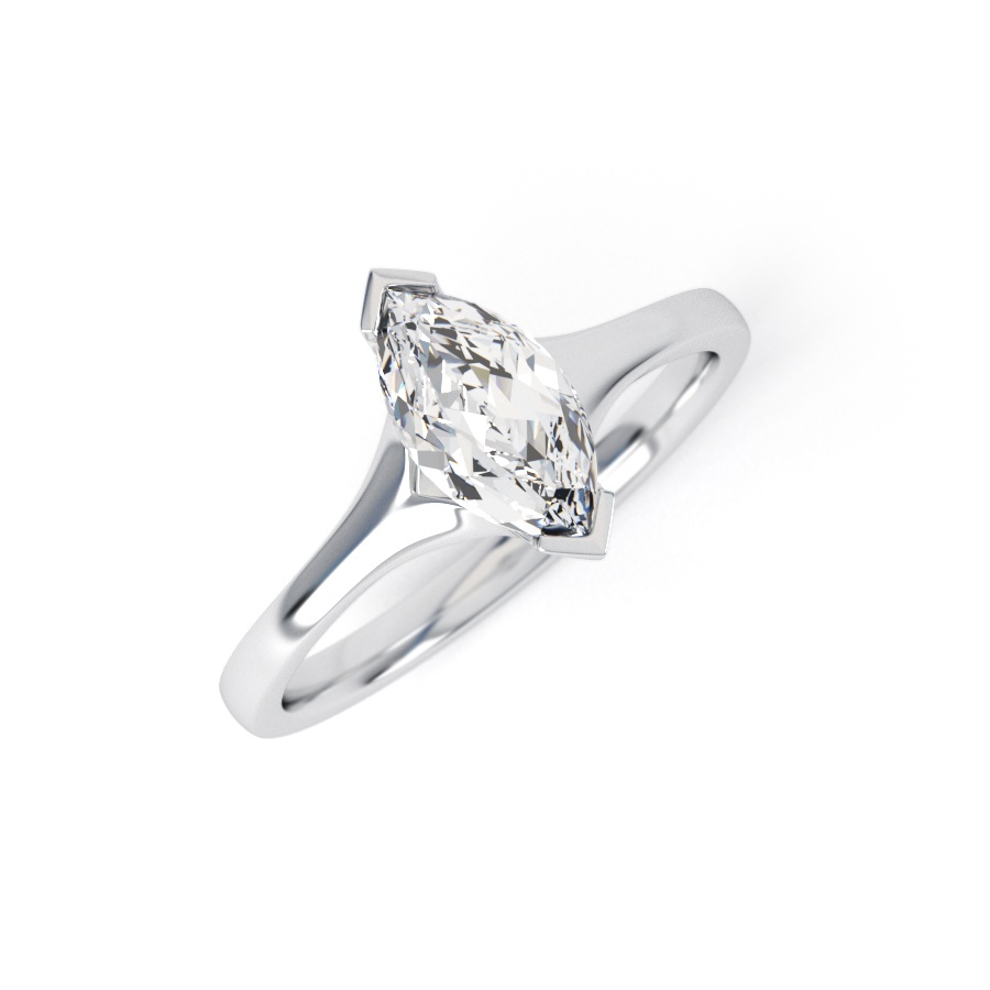 BLAKE | Split shoulder Marquise shape Solitaire Engagement Ring