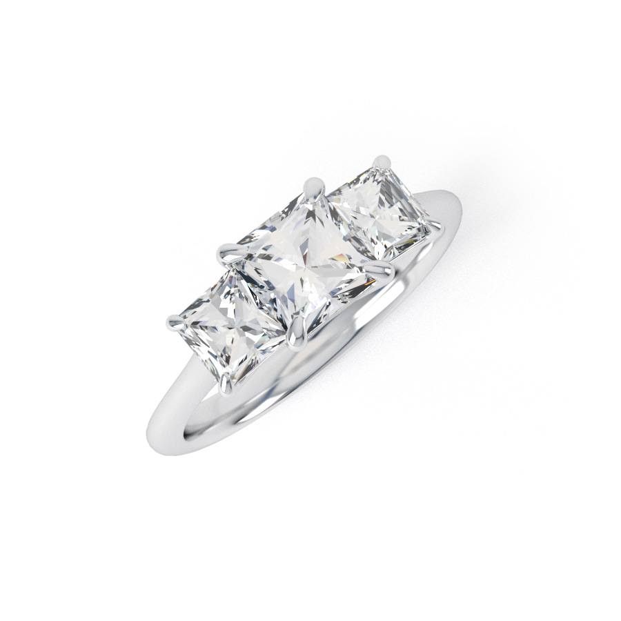 BIANCA | High Set Princess Cut Trilogy Engagement Ring