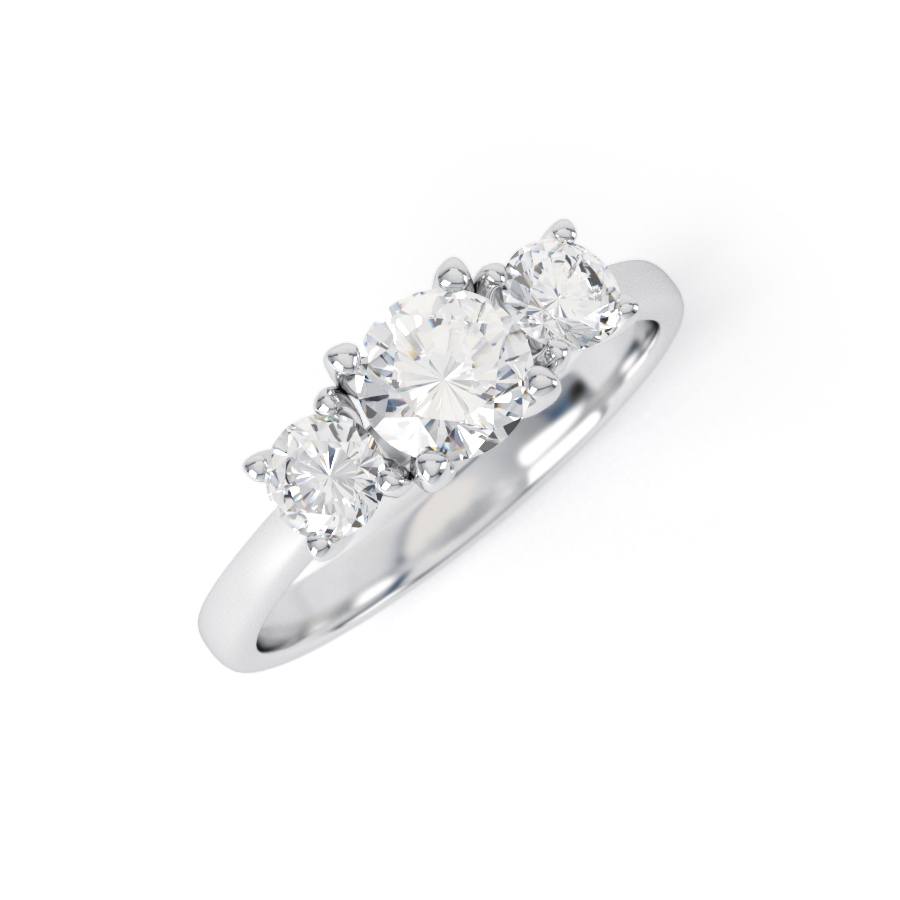 EVA | Classic Three-Stone Round Diamond Ring