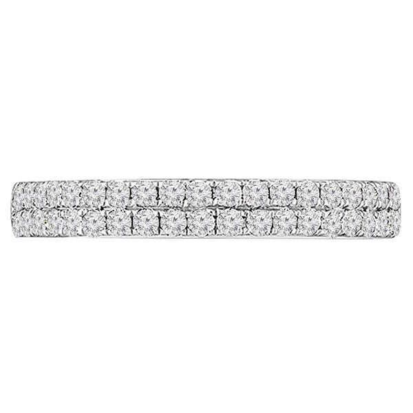 2 Rows of Round Cut Diamond Wedding Band | WED018