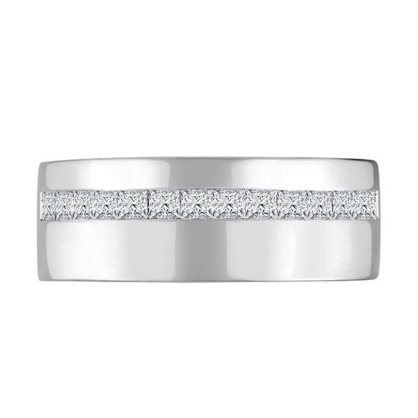 7mm Princess Cut Diamonds Wedding Band | WED029